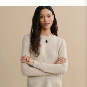 Jenni Kayne Everyday Crew Neck Sweater in Oatmeal. XS